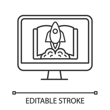 Beyaz arka plan üzerinde yaratıcı basit eğitim simgesi