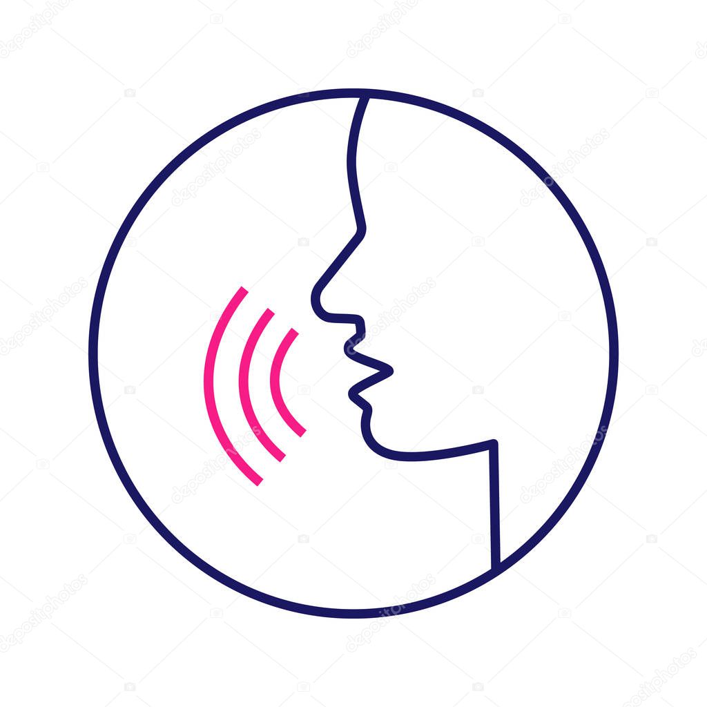 Pronunciation flat icon vector illustration