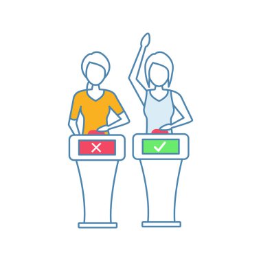 Test gösterisi renk simgesi beyaz arka plan üzerinde