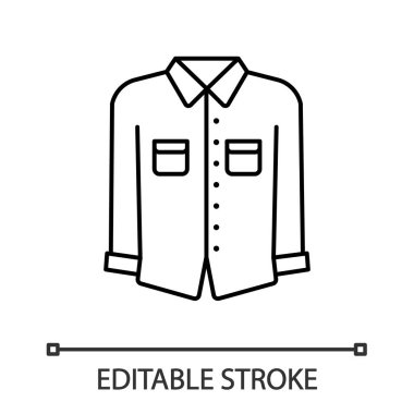 Beyaz arka plan resmi gömlek doğrusal simgesine