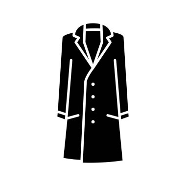 Beyaz arka plan üzerinde trençkot doğrusal simgesi 