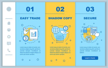 Internet iş onboarding mobil web sayfaları vektör şablonu