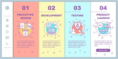 Yeni ürün denize indirmek onboarding mobil web sayfaları vektör şablonu