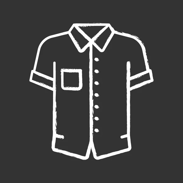 Shirt Met Korte Mouwen Krijt Pictogram — Stockvector