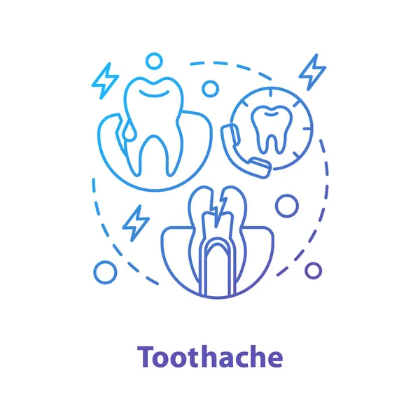 Toothache Concepto Icono Vector Ilustración — Archivo Imágenes Vectoriales
