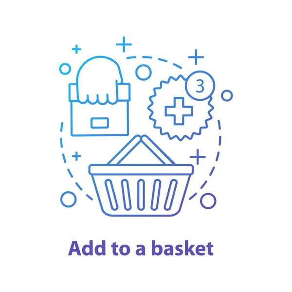 Add Basket Concept Icon White Background — Stock Vector