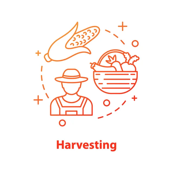 Harvesting Concept Icon Vector Illustration — Stock Vector