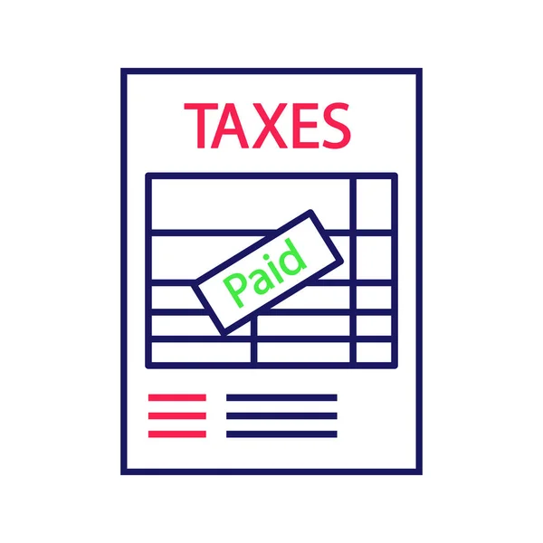 Tax Form Flat Icon Vector Illustration — Stock Vector