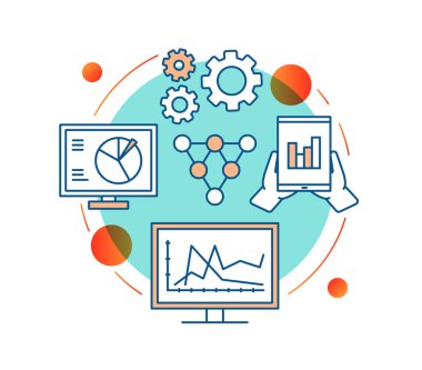 Renkli veri analiz kavramı simgesi