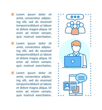 Makale sayfa vektör şablon iletişim