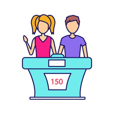 Oyun basit simge vektör çizim quiz 