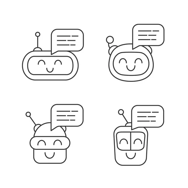 Chatbots Messaggi Icone Vettoriale Illustrazione — Vettoriale Stock
