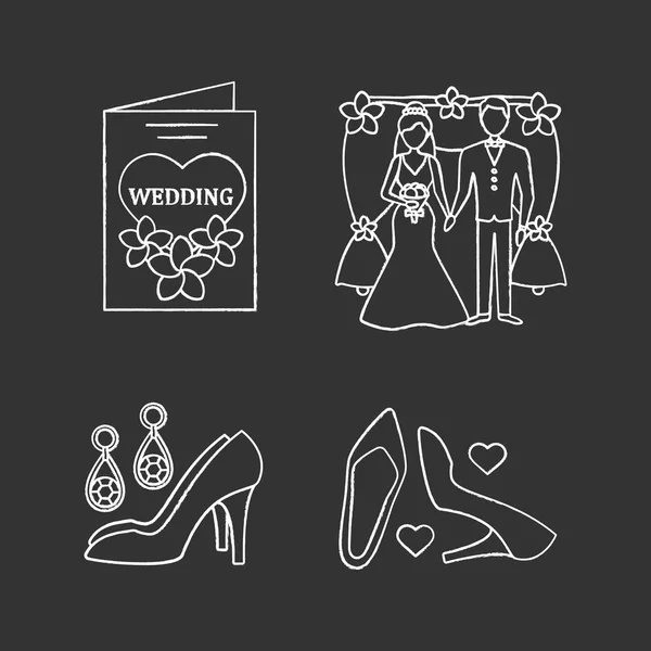 Damenaccessoires Stöckelschuhe Hochzeitseinladung Florale Bogensymbole — Stockvektor