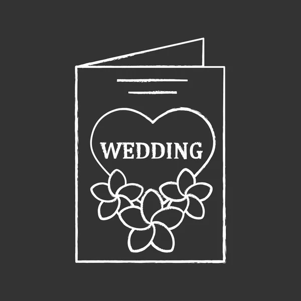 Bruiloft Uitnodiging Kaart Krijt Pictogram — Stockvector