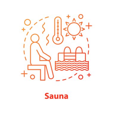 Sauna kavramı simge vektör çizim