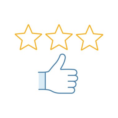 Beyaz arka plan üzerinde geri bildirim ve derecelendirme renk simgesi