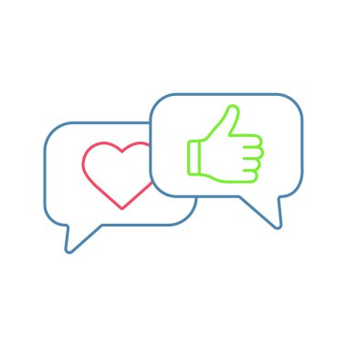 Beyaz arka plan üzerinde geri bildirim ve değerlendirmeleri renk simgesi