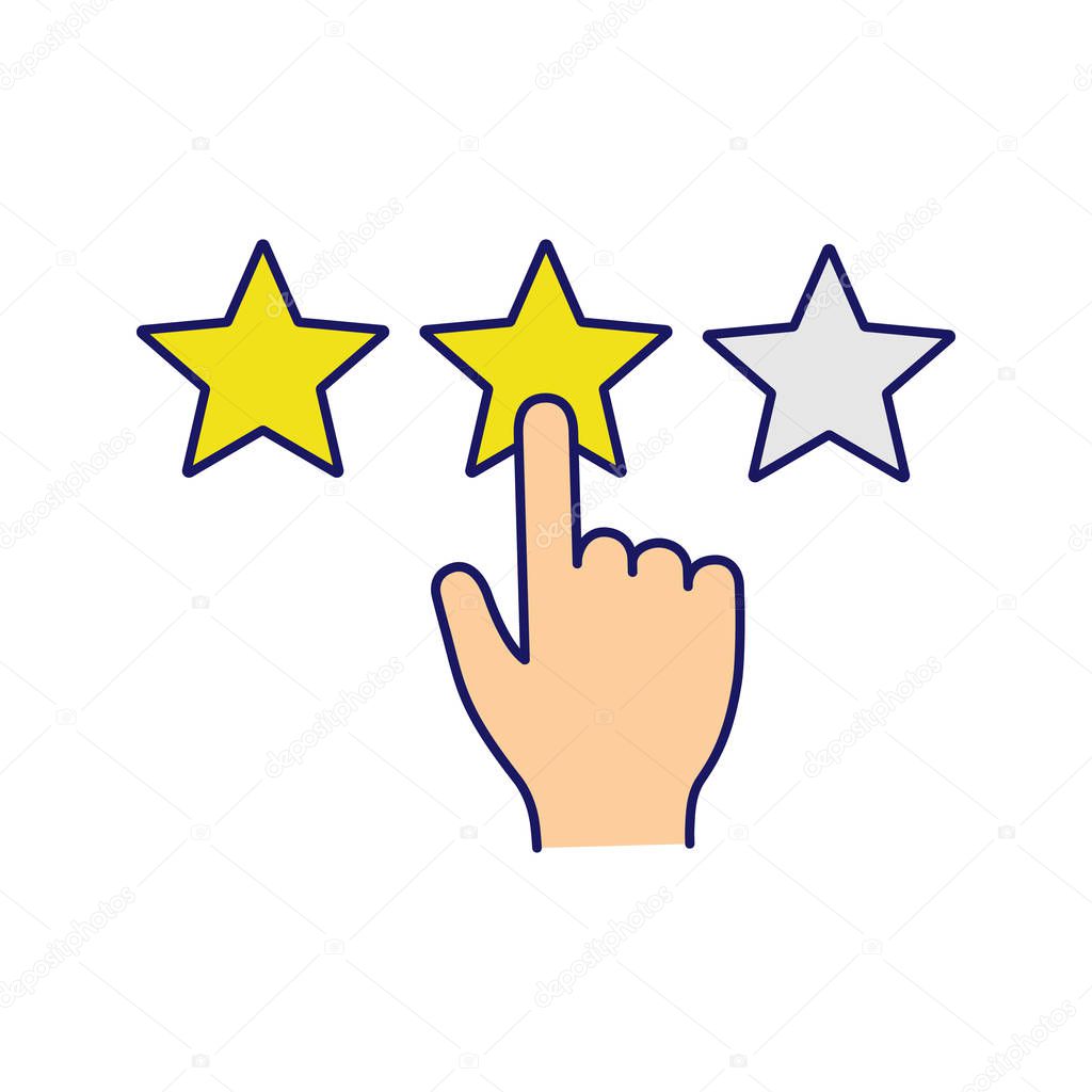 Customer feedback and rating color icon on white background