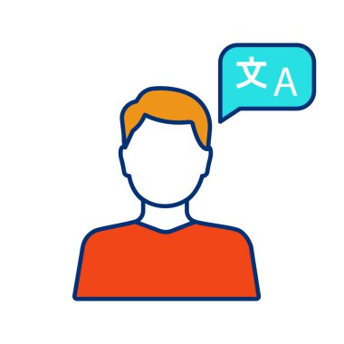 Beyaz arka planda yaratıcı yabancı dil simgesini