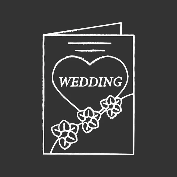 Γάμος Πρόσκληση Κάρτα Κιμωλία Εικονίδιο — Διανυσματικό Αρχείο