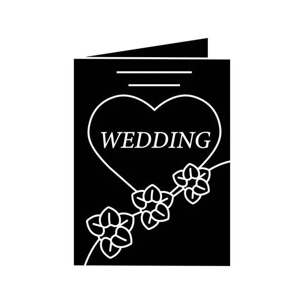 Hochzeitseinladung Glyphen Symbol — Stockvektor