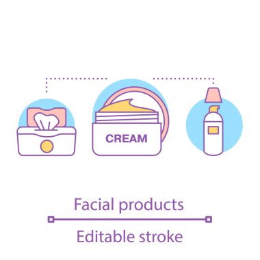 Yüz ürünleri kavramı vektör minimalist Icons set