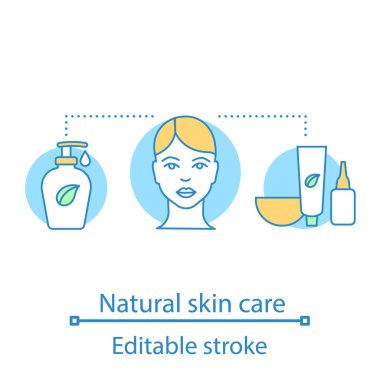 Organik kozmetik kavramı vektör minimalist Icons set