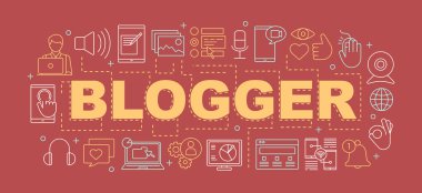 Blogger kelime afiş vektör simgeler kümesi ile
