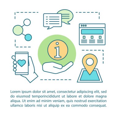 Sosyal medya kavramı vektör lineer çizim.  