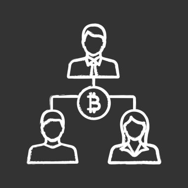 Bitcoin hareketleri tebeşir vektör minimalist simgesi