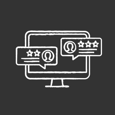 Müşteri değerlendirmeleri tebeşir vektör minimalist simgesi