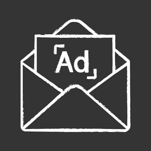 Dirigido Email Marketing Tiza Vector Icono Minimalista — Vector de stock