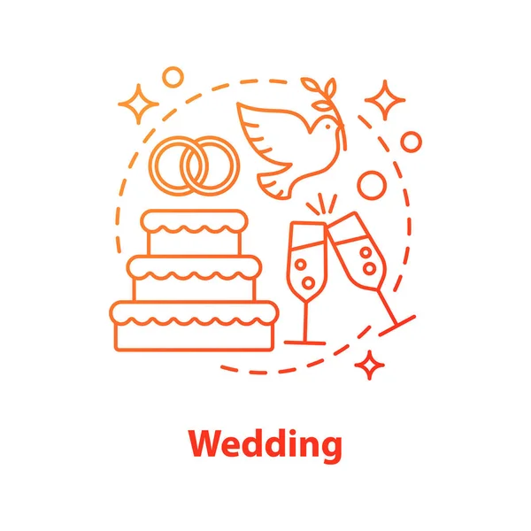 Boda Concepto Vector Icono Minimalista — Archivo Imágenes Vectoriales