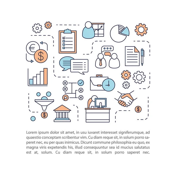 Finansal yönetim kavramı doğrusal illüstrasyon, vektör simgeler
