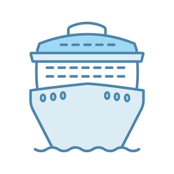 Cruise Ship Front View Color Vector Minimalistic Icon — Stock Vector