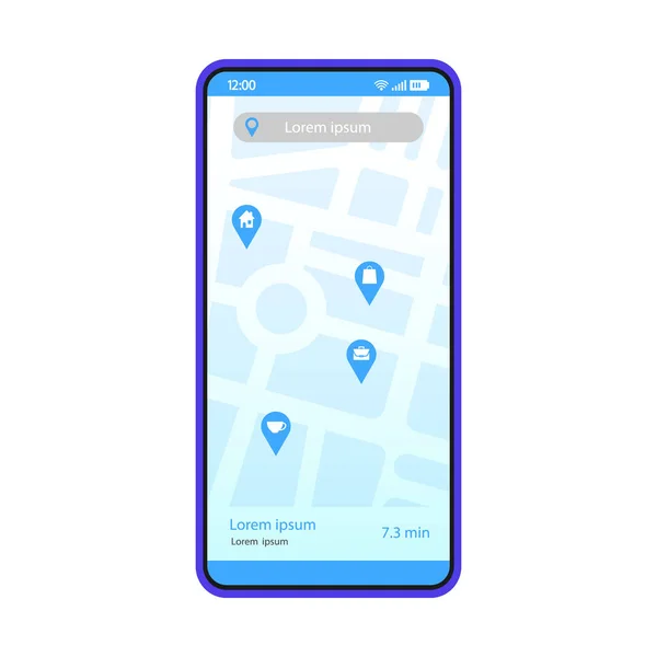 Modèle Vectoriel Interface Application Navigation Gps — Image vectorielle