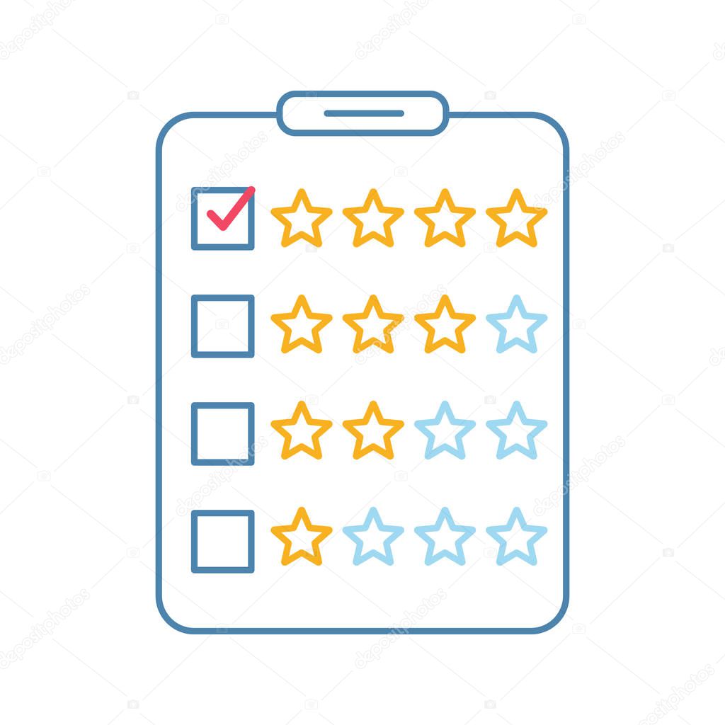 Rating survey color vector minimalistic icon