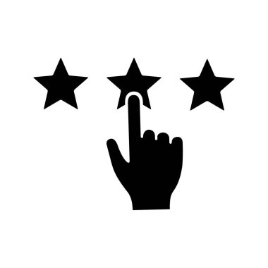 Müşteri geri bildirim ve derecelendirme glif minimalist simge vektör