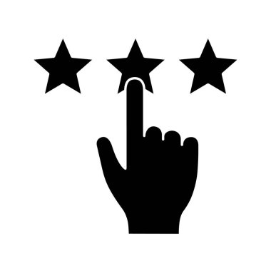 Müşteri geri bildirim ve derecelendirme glif minimalist simge vektör