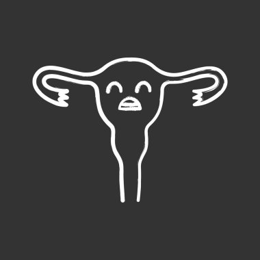 Üzgün rahim tebeşir simge vektör simgesi