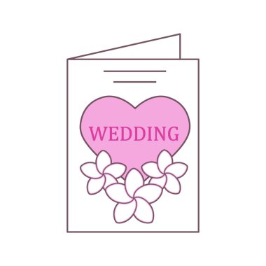 Davetiye düğün renkli minimalist vektör çizim