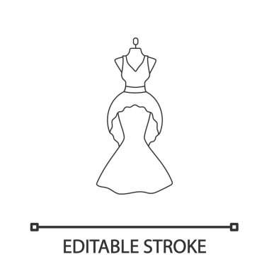 Düğün elbise doğrusal minimalist vektör çizim