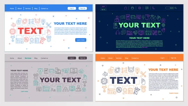 デジタル サービス Web ページ デザイン ベクトル テンプレート セット — ストックベクタ