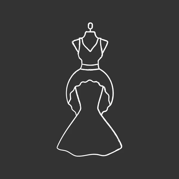 Vestido Casamento Giz Ícone Vetor Minimalista —  Vetores de Stock