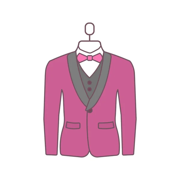 Esküvői Tuxedo Színes Minimalista Vektoros Illusztráció — Stock Vector