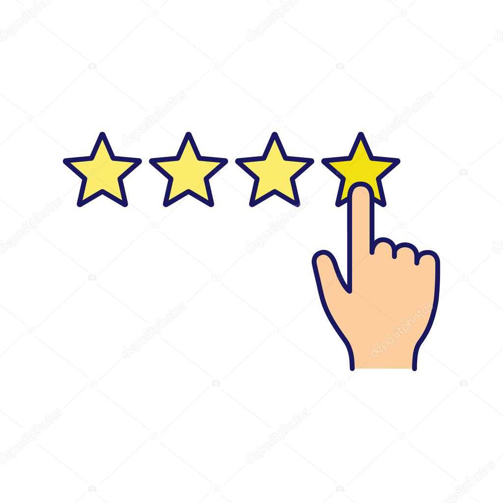 Five star rating color vector minimalistic icon