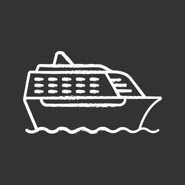 Kreuzfahrtschiff Der Seitenansicht Kreide Symbol Ozeandampfer Schiff Kreuzfahrtschiff Fähre Wassertransport — Stockvektor