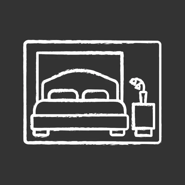Ікона Крейди Спальні Двомісна Кімната Готельний Номер Каюта Круїзного Судна — стоковий вектор