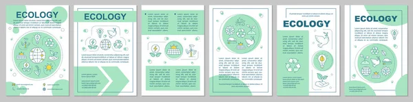 Diseño Plantilla Folleto Ecología Protección Del Medio Ambiente Energía Ecológica — Vector de stock