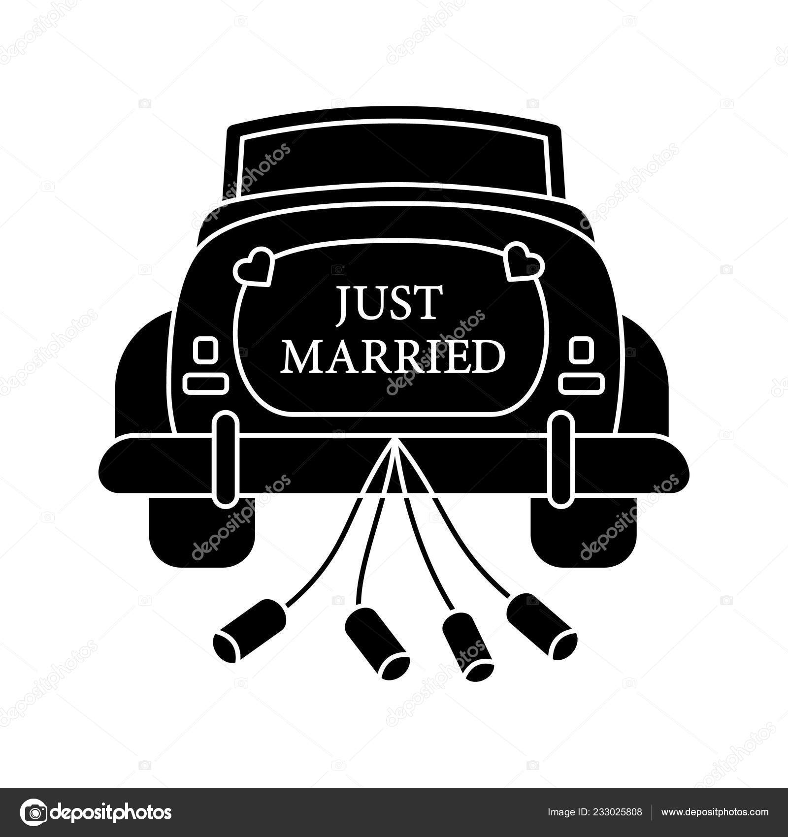 Super Wedding Car Rental Glyph Icon Rent Auto Just Married Car — Stock LI-85